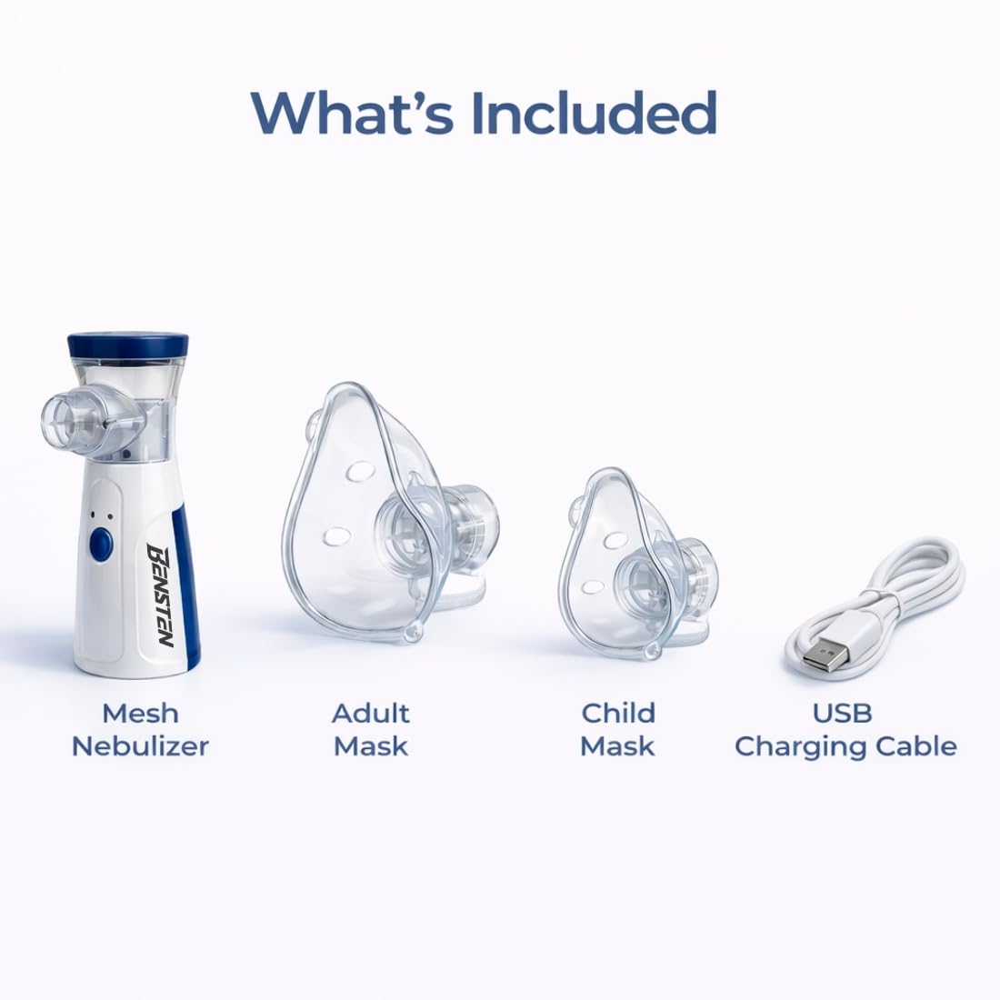 Portable Mesh Nebulizer for Home Use | Rechargeable Handheld Mist Inhaler with Mask - Image 4