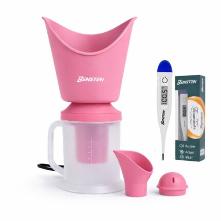 Pink Steam Vaporizer with Digital Thermometer | Steam Inhaler for Cold, Cough & Sinus | Fast Steam | Easy to Use & Clean | Value Combo