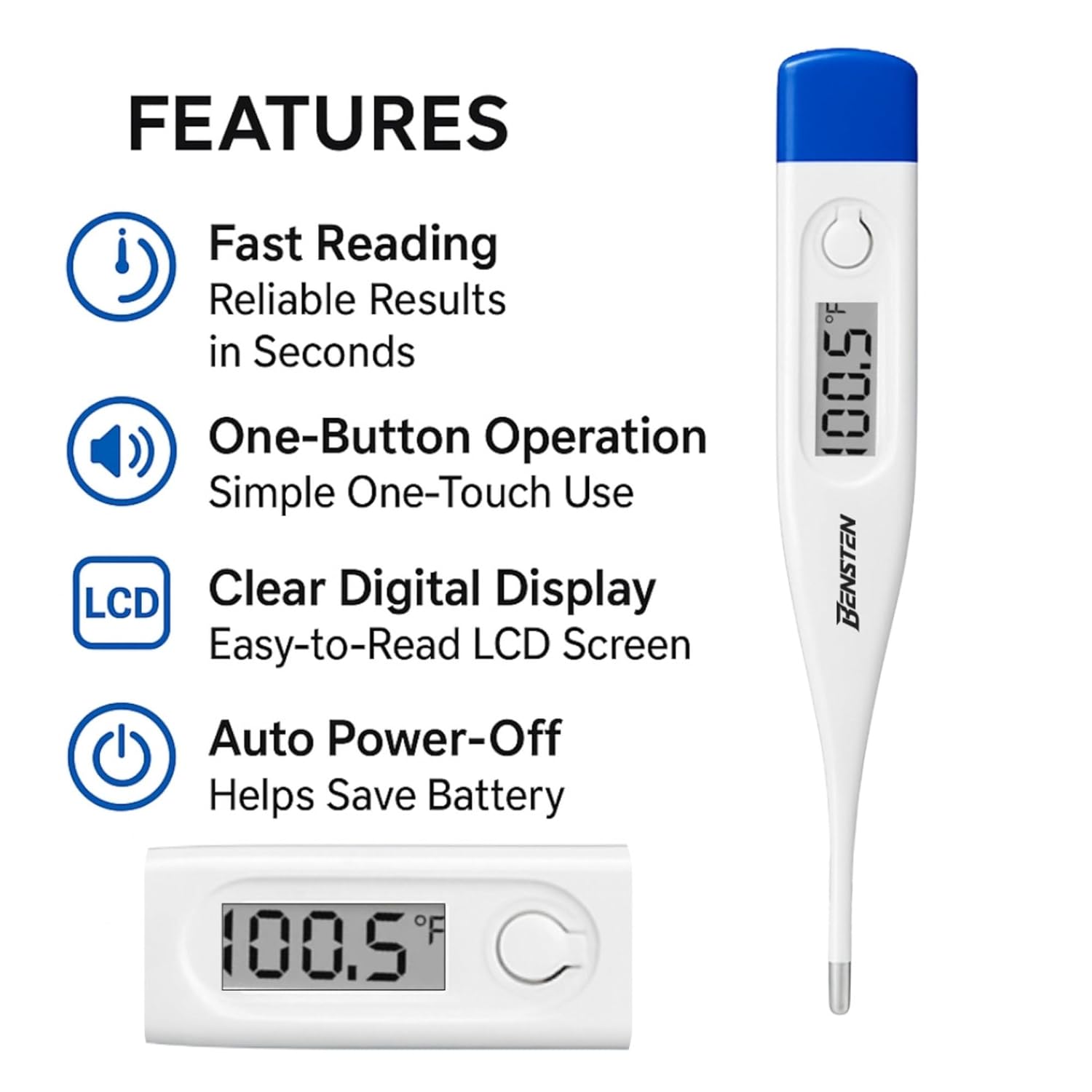 Digital Thermometer for Home Use | Oral Body Thermometer with Clear Display - Image 3