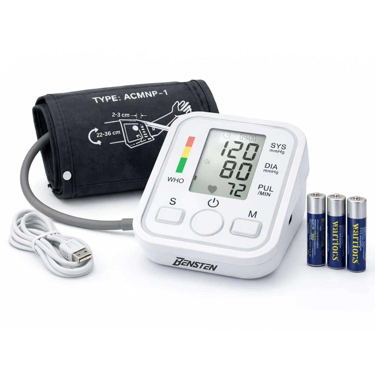 BP Monitor Machine for Home Use | Digital Blood Pressure Machine Upper Arm with Cuff (22–36 cm) | Automatic BP Check Machine | Large LCD Display, USB & Battery | 1 Year Warranty